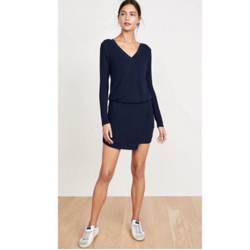 Bailey 44 Lloyd Sweater Knit Mini Dress Long Sleeve Navy Blue Womens Small